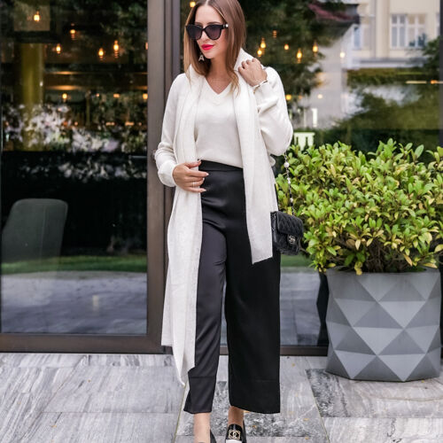 Cropped organic cashmere V-neck sweater